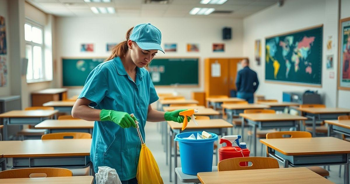 Auxiliar de limpeza em escola: como garantir um ambiente seguro e saudável para os alunos Auxiliar de limpeza em escola: como garantir um ambiente seguro e saudável para os alunos